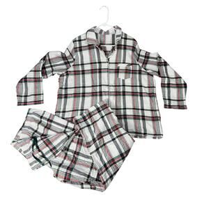 Croft & Barrow 2 pc Flannel Pajamas Woman XXL Button Top Drawstring Elas Waist